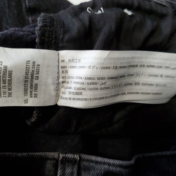 Abercrombie Ultra High Rise 90s Straight Jeans Black Distressed 4 27 - Picture 11 of 11
